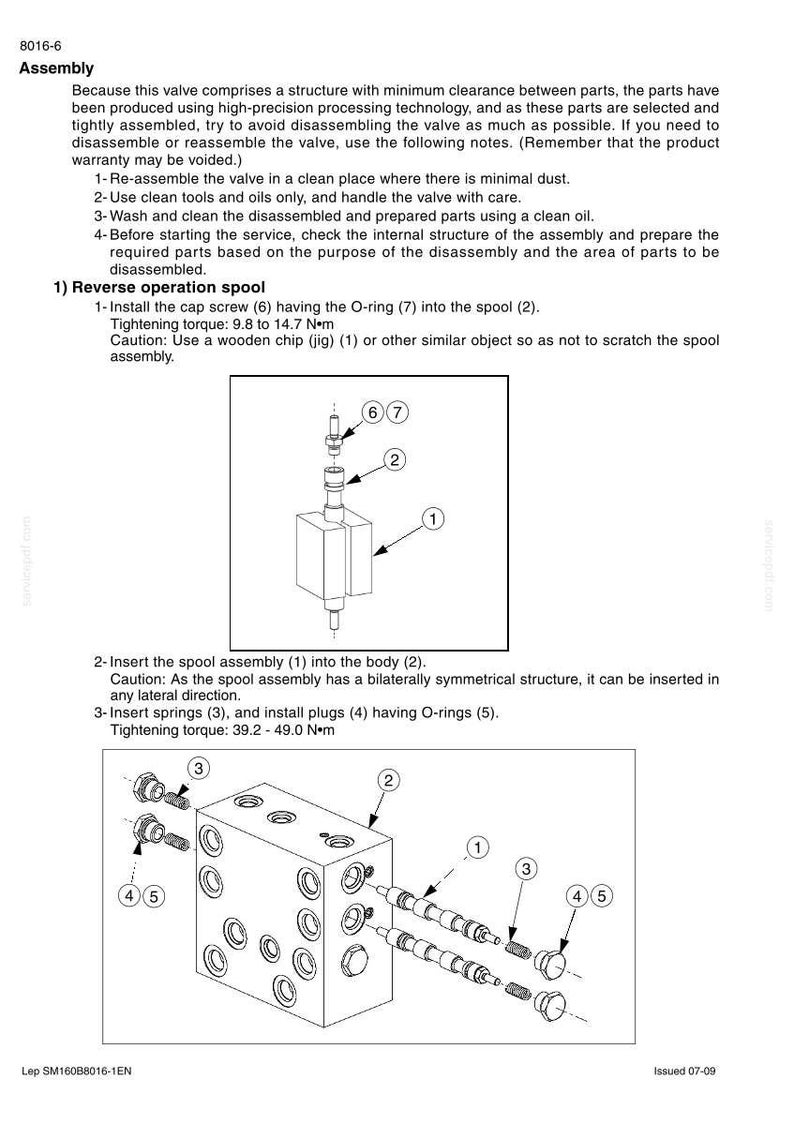 Peut inclure: Sch&eacute;ma d'un assemblage de vanne avec des composants num&eacute;rot&eacute;s, notamment des vis, des joints toriques et une bobine. Les instructions d&eacute;taillent les &eacute;tapes de remontage, les couples de serrage et les pr&eacute;cautions d'entretien.