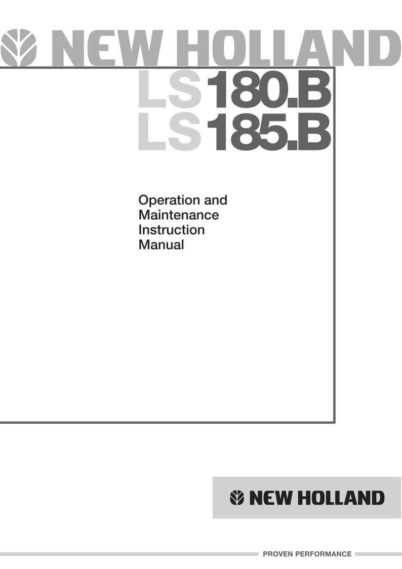 May include: A white manual cover featuring the New Holland logo and the text LS180.B and LS185.B in large grey font. Below this, the text reads Operation and Maintenance Instruction Manual. A New Holland logo and the text PROVEN PERFORMANCE appear below.