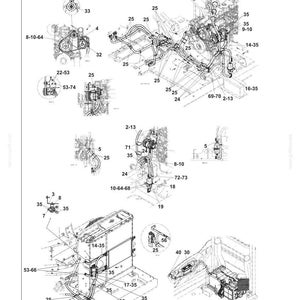 May include: Detailed diagram of an air conditioning system, labeled with part numbers. The image shows various components, including piping, a compressor, and a condenser, with text indicating the system's layout and connections.