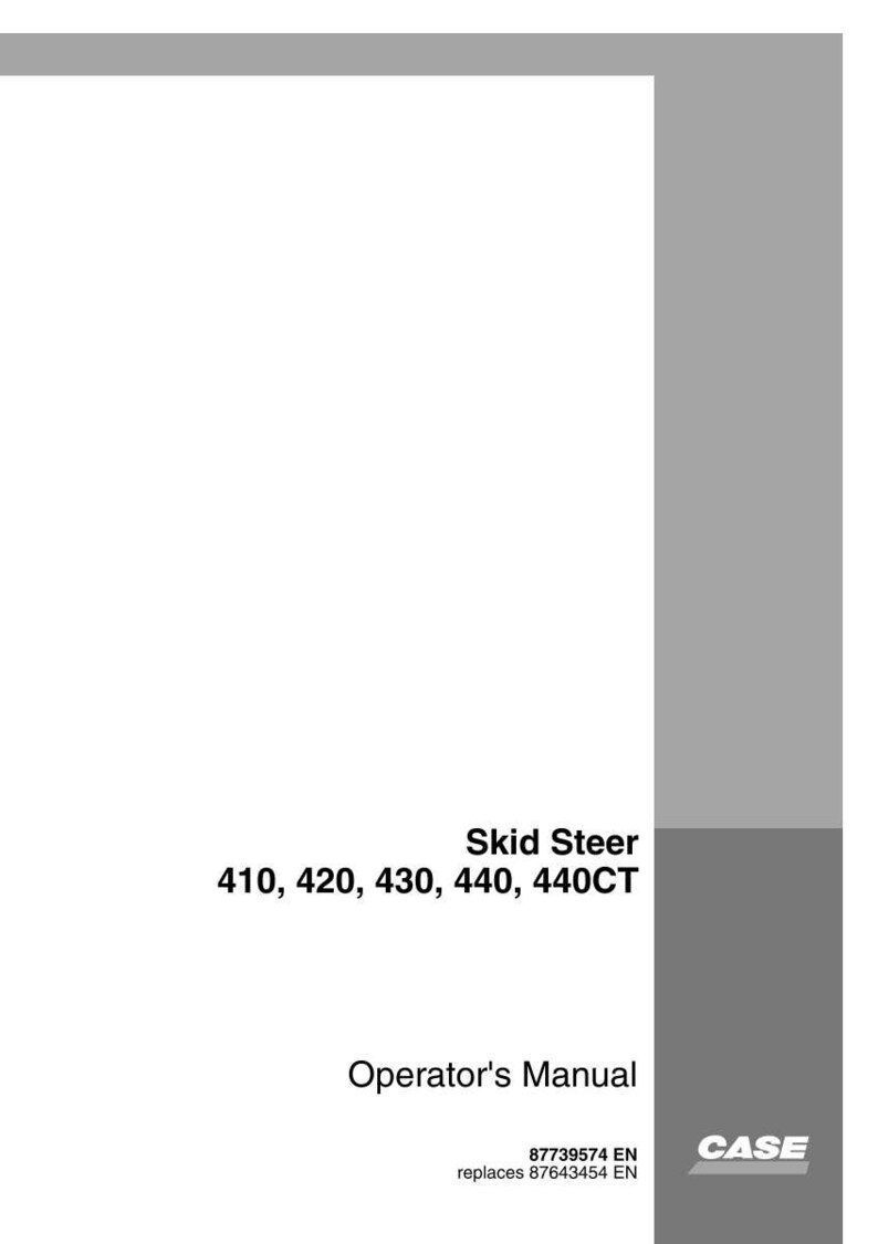 May include: A white manual with gray accents, titled "Operator's Manual" for Skid Steer models 410, 420, 430, 440, and 440CT. The CASE logo is visible in the lower right corner.