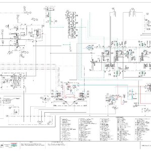 May include: A detailed technical diagram with numerous lines, symbols, and annotations. The diagram is primarily black and white, with some colored lines in blue and red. It appears to be a schematic or blueprint, likely for an electrical or mechanical system.