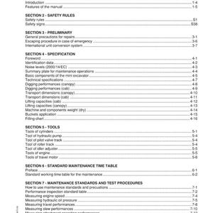 May include: A detailed index page from a manual, featuring a table of contents with various sections and page numbers. The text is black on a white background, with headings like "How to Use" and "Safety Rules."