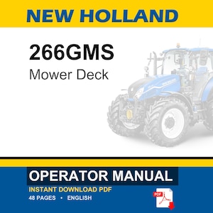 New Holland 266GMS Mid Mount Side Discharge Mower Deck Operator Owners Operation Manual Manual | Instant PDF Download image 1