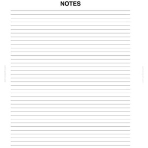 May include: A white page with black text and lines. At the top, it reads SECTION 7 - STORAGE and NOTES. Below, there are numerous horizontal black lines for writing. At the bottom left corner, the number 7-2 is printed in black text.