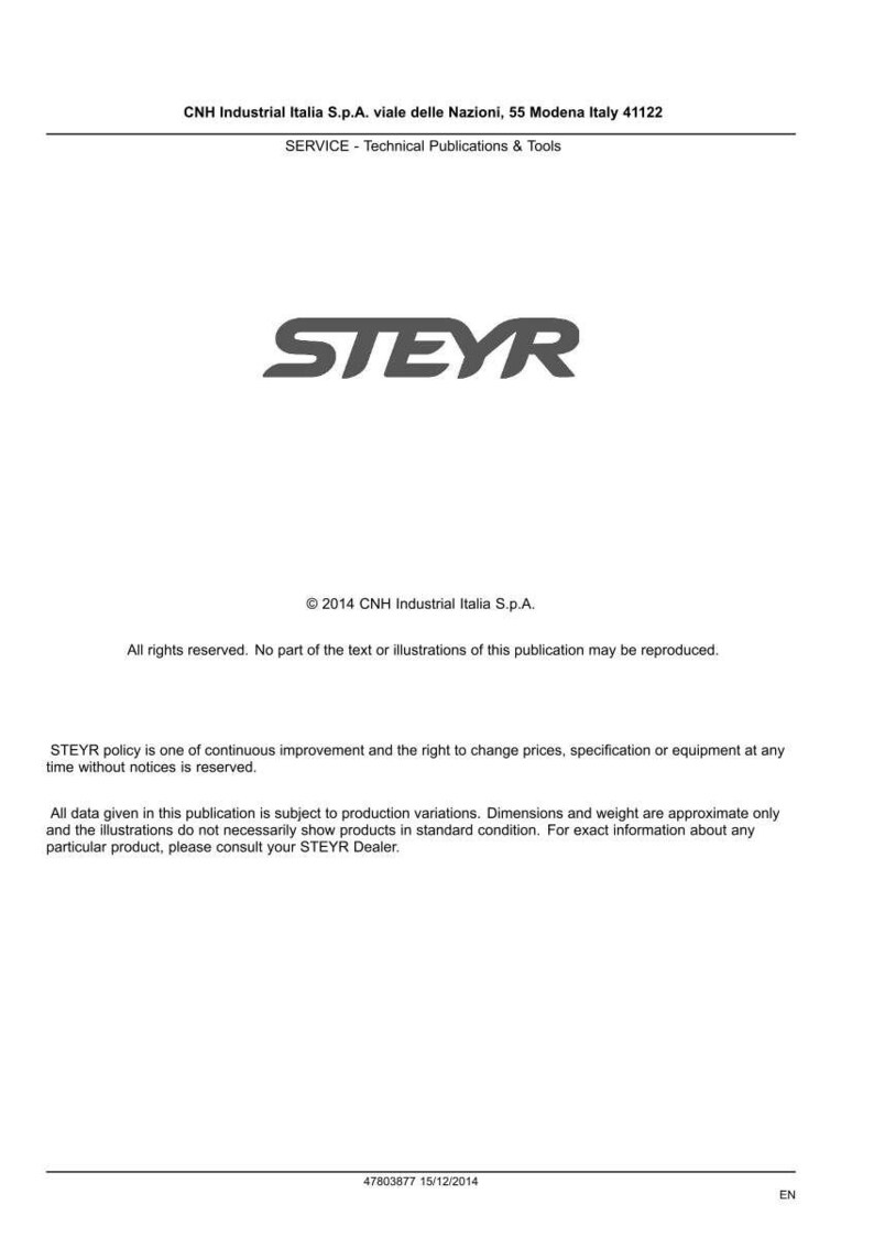 Steyr Kompakt 4075, 4085, 4095, 4105, Kompakt 4115 Ecotech Tractor Service Repair Workshop Manual | Instant PDF Download | Market: Europe image 7