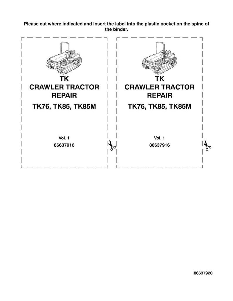 New Holland Tk76, TK85, TK85M Crawler Tractor Service Repair Workshop Manual | Instant PDF Download image 3
