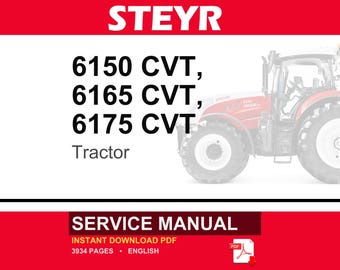 Steyr 6150 Cvt, 6165 CVT, 6175 CVT Tractor Service Repair Workshop Manual | Instant PDF Download | Market: Europe