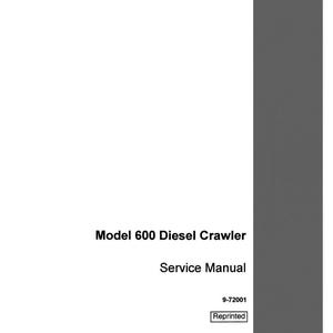 May include: A service manual for the Model 600 Diesel Crawler. The cover is white with the title in black text. The Case logo is in the bottom right corner. The text "Reprinted" is in a small box.