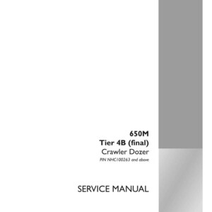 May include: A white service manual for a 650M Tier 4B (final) Crawler Dozer. The cover includes the text "SERVICE MANUAL" and the Case Construction logo. The part number is 48153338, and the edition is English, April 2018.