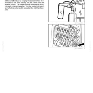 May include: Diagram of a heated exterior mirror and a control panel with multiple buttons and switches. The mirror is mounted on a vehicle, and the control panel includes a rocker switch for the heated mirrors.