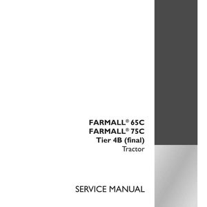 May include: A white service manual with the text "FARMALL 65C, FARMALL 75C, Tier 4B (final) Tractor SERVICE MANUAL". The Case IH Agriculture logo is in the bottom right corner. The part number is 51505368.