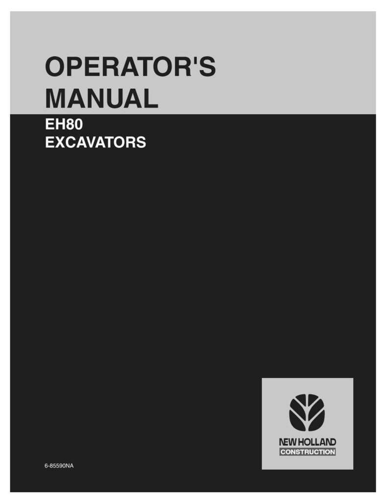 New Holland EH80 Excavators Operator Owners Operation Manual | Instant PDF Download image 3