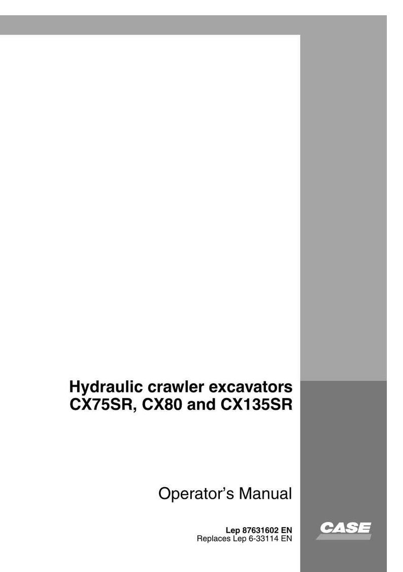 May include: A white manual with grey accents, featuring the text "Hydraulic crawler excavators CX75SR, CX80 and CX135SR" and "Operator's Manual." The CASE logo is visible in the bottom right corner.