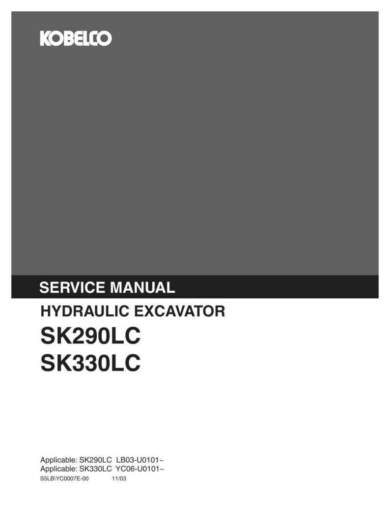 Kobelco SK290LC SK330LC Hydraulic Excavator Service Repair Workshop Manual | Instant PDF Download image 3
