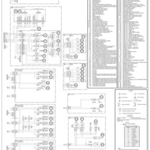May include: An electrical schematic for E485C EVO / E505C EVO excavators. The diagram is black and white, with detailed wiring layouts, component labels, and a legend. The schematic includes various electrical components and their connections.