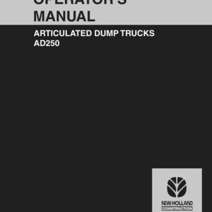 New Holland AD250 Articulated Dump Truck Operator Owners Operation Manual | Instant PDF Download image 3