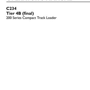 May include: An operator's manual for a New Holland Construction C234 Tier 4B final 200 Series compact track loader. The white cover features black text, part number 48105042, 1st edition English, and a March 2017 date in the bottom corner.