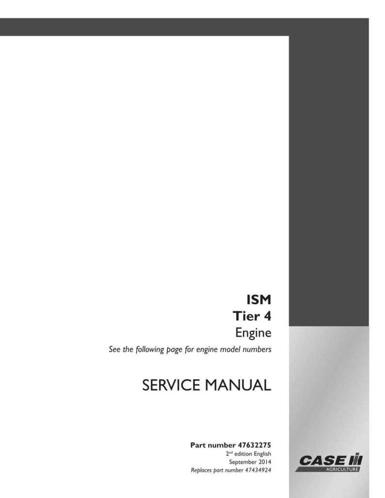 May include: A white service manual with the text "ISM Tier 4 Engine" and "SERVICE MANUAL". The manual includes the part number 47632275 and the Case IH Agriculture logo.