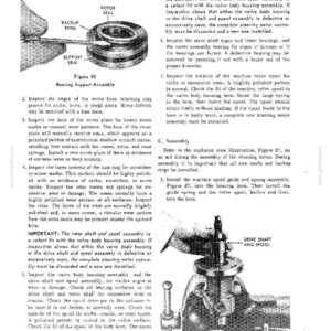 May include: Technical diagram of a steering system, featuring a rotor seal, backup ring, and support seal. The image includes detailed illustrations of the bearing support assembly and the drive shaft and spool assembly, with text descriptions.