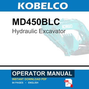 Kobelco MD450BLC Hydraulic Excavator Operator Owners Operation Manual | Instant PDF Download image 1