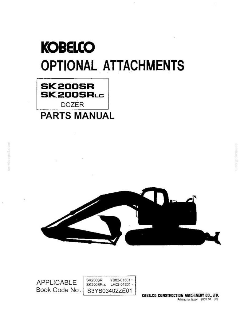 Kobelco SK200SR, SK200SRLC Hydraulic Excavator Operator Owners Operation Manual | Instant PDF Download image 3