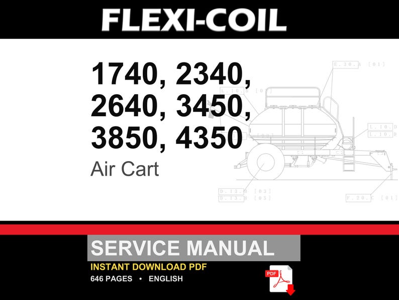 Flexi-Coil 1740, 2340, 2640, 3450, 3850, 4350 Air Cart Service Repair Workshop Manual | Instant PDF Download image 1