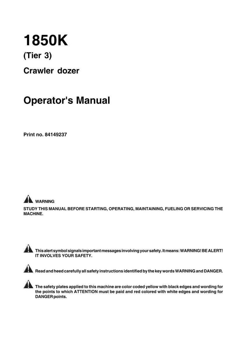 May include: White Operator's Manual for a 1850K Crawler dozer. The manual includes safety warnings and instructions. The print number is 84149237. The manual has a warning symbol and text about safety.