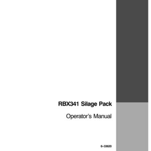May include: A white manual with the text "RBX341 Silage Pack Operator's Manual". The manual has a dark gray border and a gray vertical stripe on the right side. The Case IH logo is in the bottom right corner.