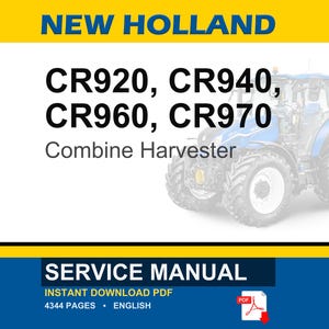 New Holland Cr920, Cr940, CR960, CR970 Combine Harvester Service Repair Workshop Manual | Instant PDF Download image 1