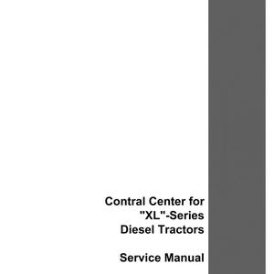 May include: A white service manual titled "Contral Center for XL-Series Diesel Tractors." The cover features the text "Service Manual" and the Case IH logo. The manual is labeled "Reprinted."