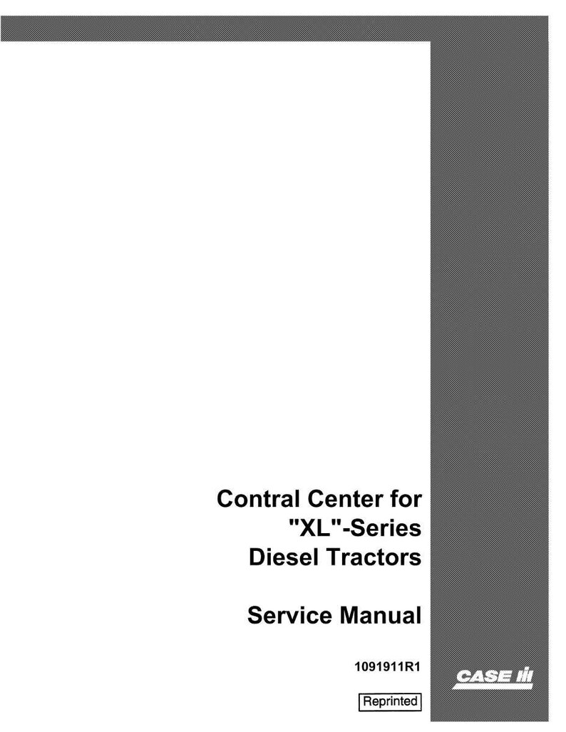 May include: A white service manual titled "Contral Center for XL-Series Diesel Tractors." The cover features the text "Service Manual" and the Case IH logo. The manual is labeled "Reprinted."