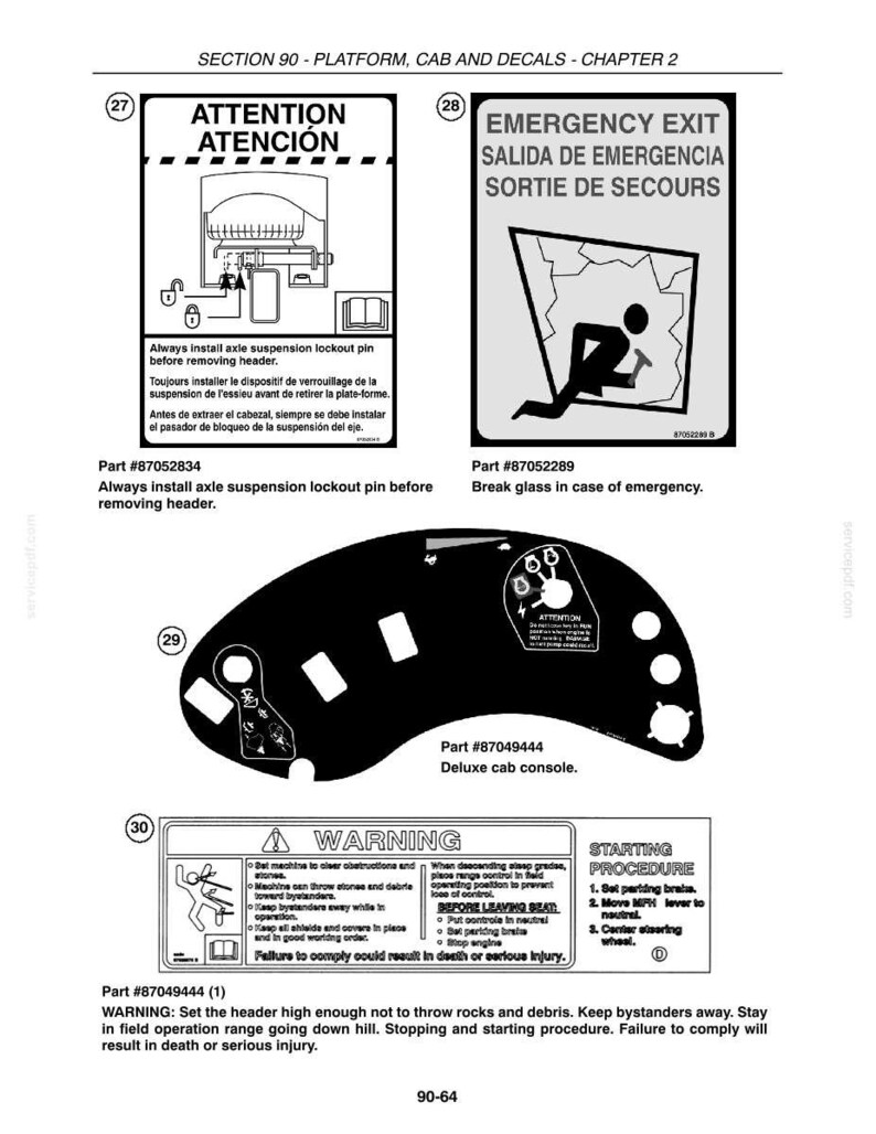 Manuale di officina per la riparazione e la manutenzione delle andanatrici semoventi New Holland HW305, HW305S, HW325 / Download PDF immediato immagine 11