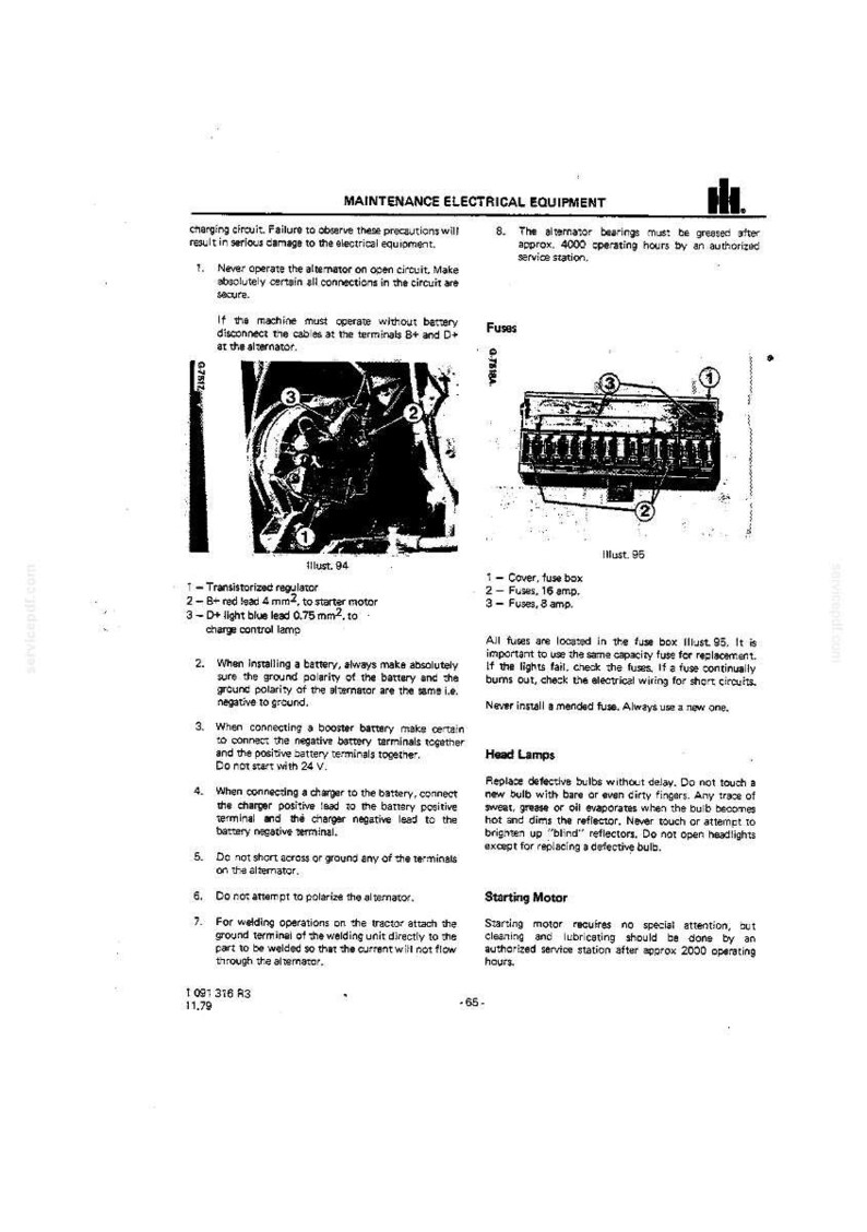 K&ouml;nnte beinhalten: Eine Seite aus einem Handbuch mit dem Titel "Wartung elektrische Ausr&uuml;stung" mit Diagrammen und Anweisungen. Es enth&auml;lt Abbildungen von elektrischen Komponenten, Schaltpl&auml;nen und Sicherheitshinweisen.