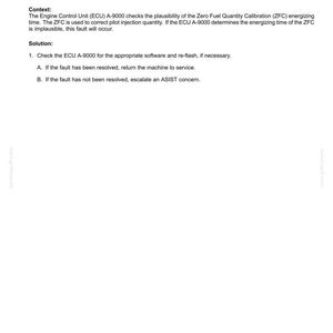 K&ouml;nnte beinhalten: Ein wei&szlig;es Dokument mit der &Uuml;berschrift "Electrical systems - FAULT CODES" und dem Text "3752-Fuel injection correction has exceeded a minimum limit." Es enth&auml;lt Kontext und eine L&ouml;sung f&uuml;r ein Einspritzproblem.