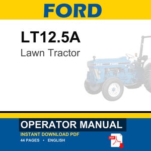 Ford LT12.5A Lawn Tractor Operator Owners Operation Manual | Instant PDF Download image 1
