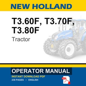 Manual do Operador/Proprietário do Trator New Holland T3.60f, T3.70f, T3.80F | Download imediato em PDF imagem 1