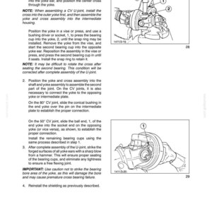 May include: A technical manual page titled Section 31 - Implement Power Take-Off (PTO) - Chapter 1, detailing U-joint assembly instructions. It includes two black and white line drawings labeled 1411/3-19 and 1411/3-20, showing mechanical parts.