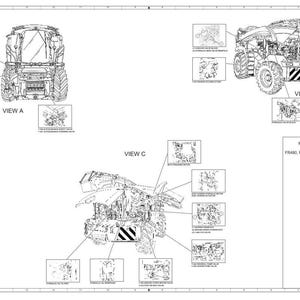 May include: Technical diagram of a self-propelled forage cruiser, with multiple views labeled A, B, and C. The diagram includes detailed schematics and the text "MY17 SELF-PROPELLED FORAGE CRUISERS".