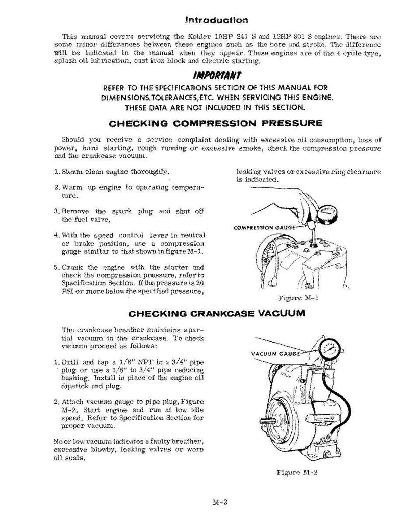 Pu&ograve; includere: Pagina di un manuale con il titolo "Introduzione" e sezioni sul controllo della pressione di compressione e del vuoto del basamento. Sono inclusi diagrammi di un manometro di compressione e di un vacuometro. Il testo spiega le procedure.