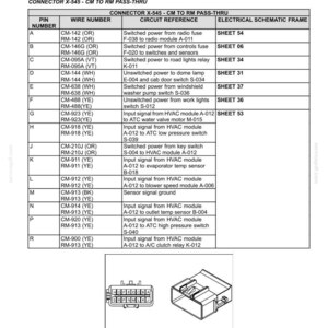 Puede incluir: Diagrama de conectores de cableado para sistemas el&eacute;ctricos, incluyendo un diagrama de componentes para el conector X-545. El diagrama incluye n&uacute;meros de pin, n&uacute;meros de cable, referencias de circuito e informaci&oacute;n del marco esquem&aacute;tico el&eacute;ctrico.