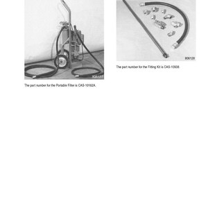May include: Image of special tools, including a portable filter with the part number CAS-10162A and a fitting kit with the part number CAS-10508. The image is in black and white.