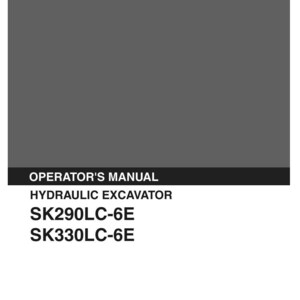 Kobelco Sk290lc-6e, SK330LC-6E Hydraulic Excavator Operator Owners Operation Manual | Instant PDF Download imagen 2
