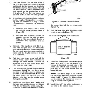 May include: Diagram of a vehicle suspension assembly with labeled parts including torsion bar, equalizer lever, and link pins. Instructions detail the installation process, including torque specifications and alignment procedures.