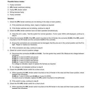 May include: A document detailing fault codes for electrical systems, specifically for the '1009-Both external switches operated at the same time' error. Includes troubleshooting steps, connector checks, and wiring diagrams for automotive repair.