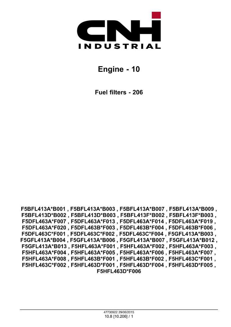 May include: CNH Industrial logo with the text "Engine - 10" and "Fuel filters - 206." Below are numerous part numbers for fuel filters, including F5BFL413A*B001 and F5HFL463D*F006. The image is on a white background.