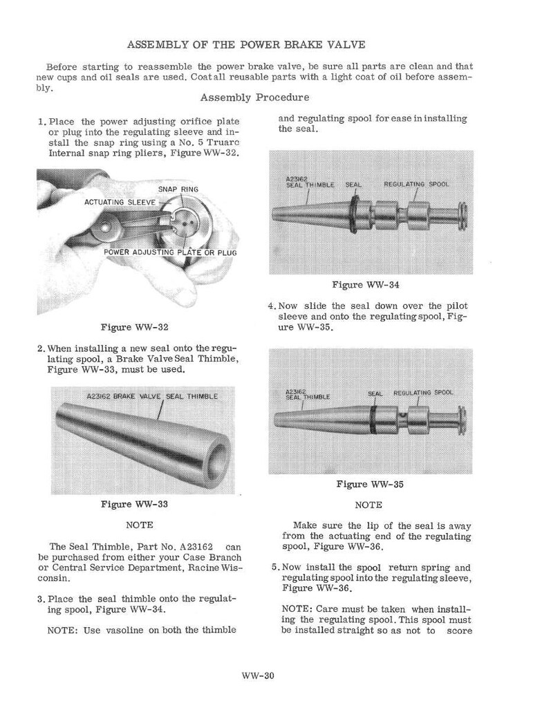Op de afbeelding: Diagram van de montage van de rembekrachtigingsklep, met onderdelen zoals bedieningshuls, borgring, afdichtingshuls en regelspoel. Instructies voor de montage zijn inbegrepen.