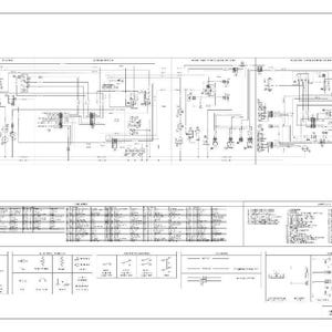Peut inclure: Un sch&eacute;ma d&eacute;taill&eacute; en noir et blanc, probablement pour un syst&egrave;me &eacute;lectrique. Le diagramme pr&eacute;sente de nombreuses lignes, symboles et &eacute;tiquettes textuelles, avec un accent sur les d&eacute;tails techniques et les sch&eacute;mas de circuits. L'image est un plan.