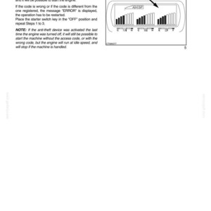 May include: Page from an operating manual with the title "SECTION 5 - OPERATING INSTRUCTIONS." The page includes text about an anti-theft device and a diagram of a display with bar graphs and the letters "AH SP."