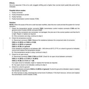 May include: A page from a manual detailing error codes F51 and F52 related to a temperature sender in an electrical system. The text provides troubleshooting steps, including checking connectors and measuring resistance.