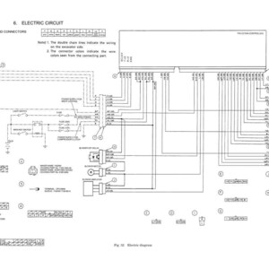 May include: A detailed electrical circuit diagram with wiring and connectors, labeled with text and symbols. The diagram includes components like pressure switches, fuses, and motors, with lines indicating electrical pathways. The diagram is in black and white.